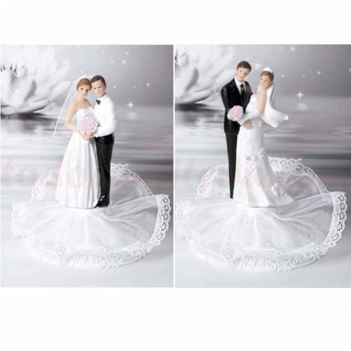 Figura Novios Pareja Clásica Ramo Tul...