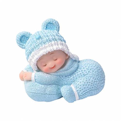 Figura Bebé Dormido Celeste Resina 8 u.
