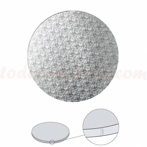 Plato Redondo Forrado Plata 45 cm....