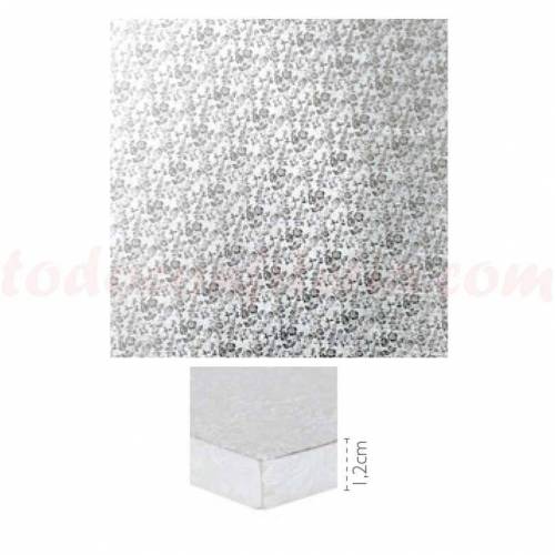 Plato Cuadrado Forrado Plata 50 cm.... Plato Cuadrado Forrado Plata 50 cm....