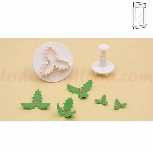 Cortapasta Expulsador Kit Hoja Acebo...