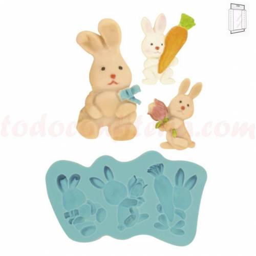Molde Conejos Silicona