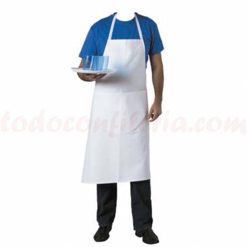 Delantal Peto Blanco Algodón