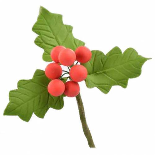 Hoja Acebo Triple Ramo Pastillaje 40 u.