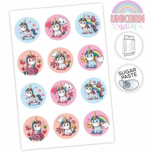 Hoja Precortada Unicornio World Pasta... Hoja Precortada Unicornio World Pasta...