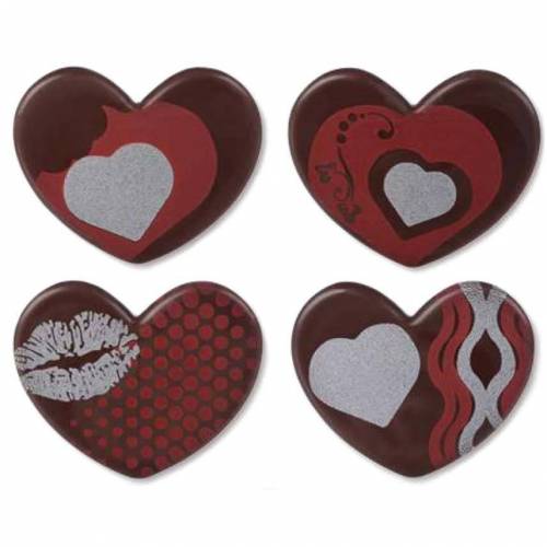 Placa Corazón Beso Chocolate Negro 72 u.