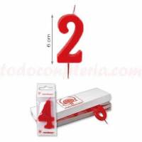 Vela Estándar Número 2 Roja