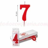 Vela Estándar Número 7 Roja