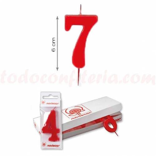 Vela Estándar Número 7 Roja Vela Estándar Número 7 Roja