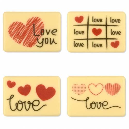 Tarjeta Love Dibujo Chocolate Blanco...