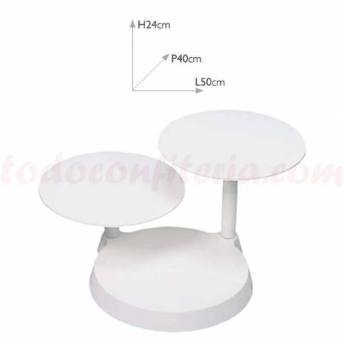 Tartero Plataforma Blanco 3 Platos...