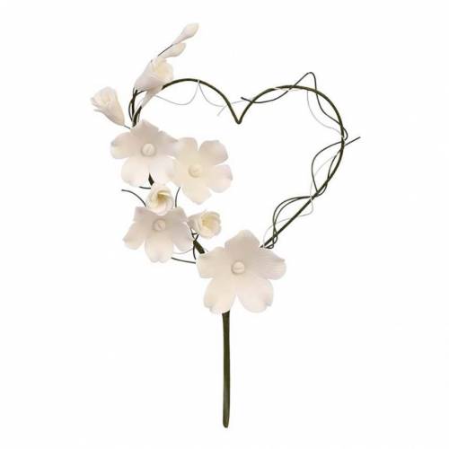 Corazón Floreado Ramo Pastillaje 4 u.