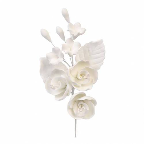 Rosa Blanca Pintado Mediana Ramo...