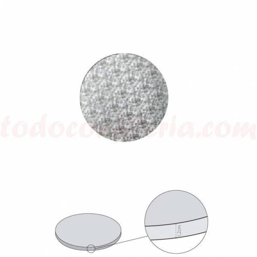 Plato Redondo Forrado Plata 25 cm....