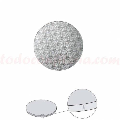 Plato Redondo Forrado Plata 30 cm....