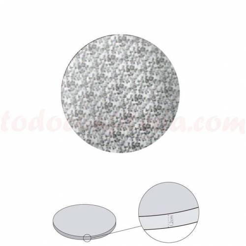 Plato Redondo Forrado Plata 35 cm....