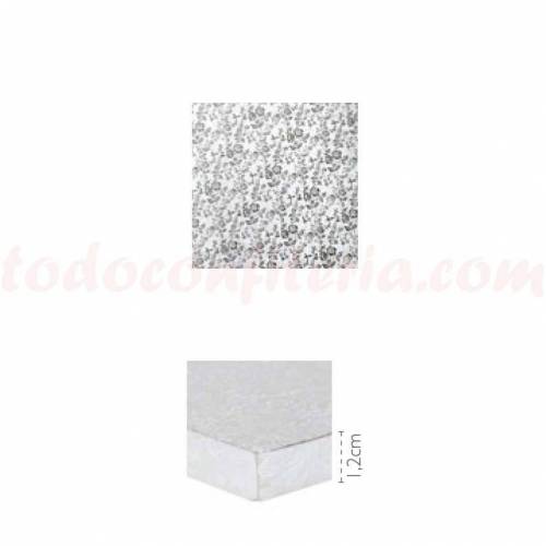 Plato Cuadrado Forrado Plata 25 cm.... Plato Cuadrado Forrado Plata 25 cm....