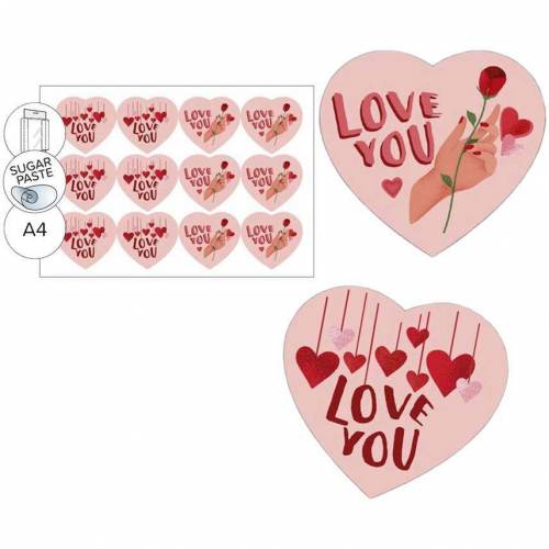 Hoja Precortada Corazón Pasta Azúcar...