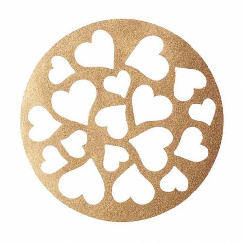 Lámina Dorada Redonda Corazón Golden... Lámina Dorada Redonda Corazón Golden...