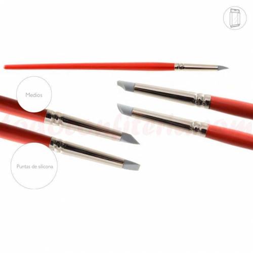 Pincel Kit Modelado nº 2 Silicona 5 u.