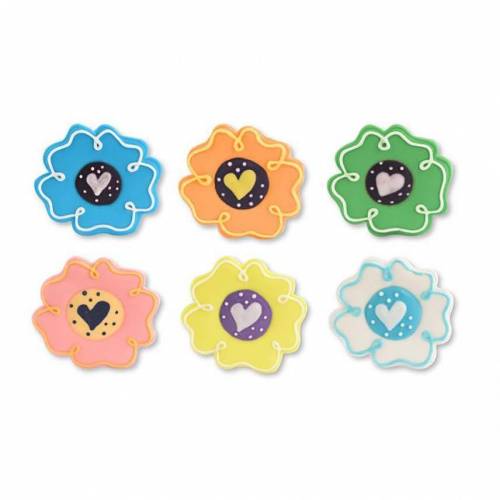 Flor Plana Corazón Azúcar 60 u.