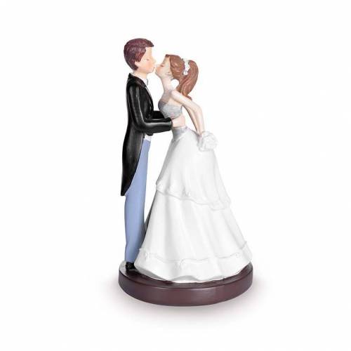 Figura Novios Pareja Elegante Beso...