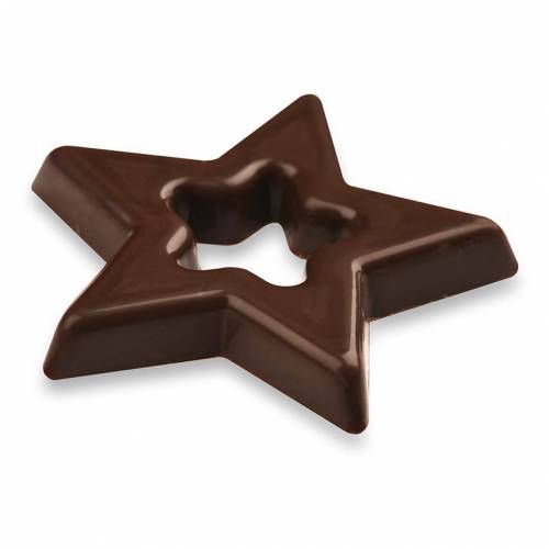Placa Estrella Hueca Chocolate Negro...