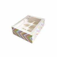 Caja Cupcake Arcoiris 6 +...