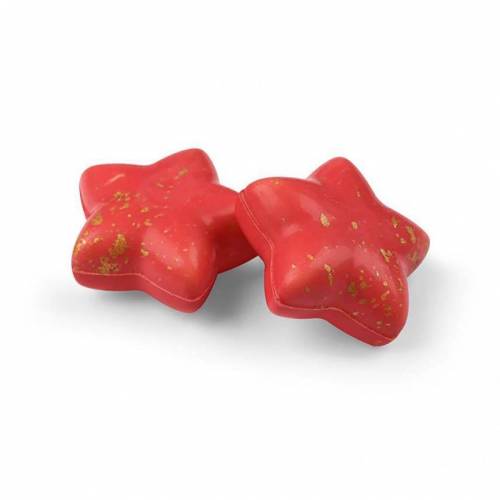 Estrella 3D Roja Chocolate Blanco 48 u.