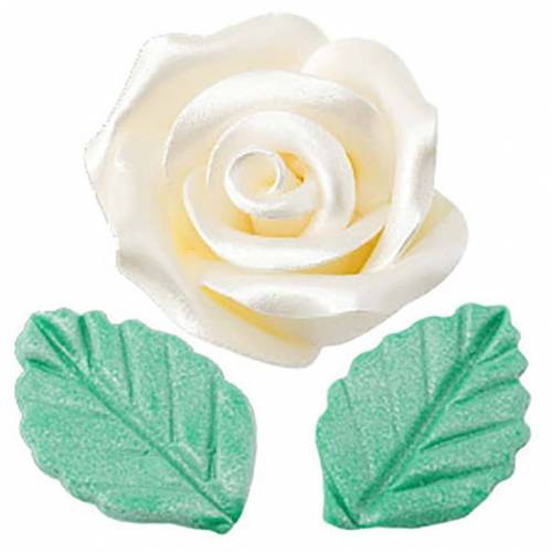 Rosa Perlada Grande Hoja Blanco Pasta...