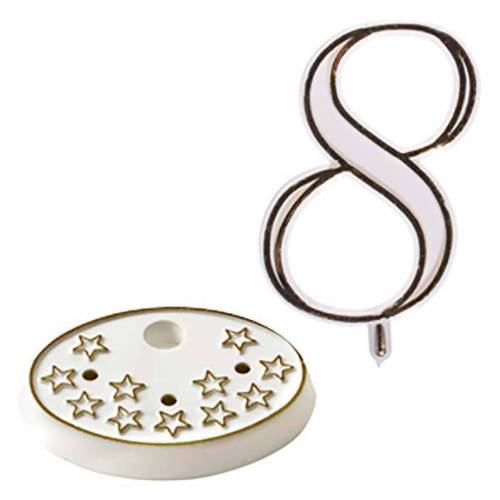 Número Estrella 8 + Base Plástico 100 u.