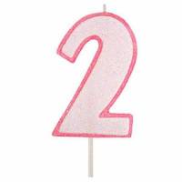 Vela Número Purpurina Rosa...