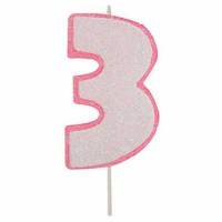 Vela Número Purpurina Rosa...