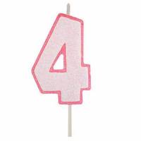 Vela Número Purpurina Rosa...