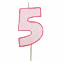 Vela Número Purpurina Rosa...