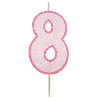 Vela Número Purpurina Rosa...