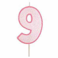 Vela Número Purpurina Rosa...