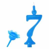Vela Número Color Celeste 7...