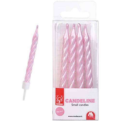 Vela Metalizada Rizada Rosa Blister...