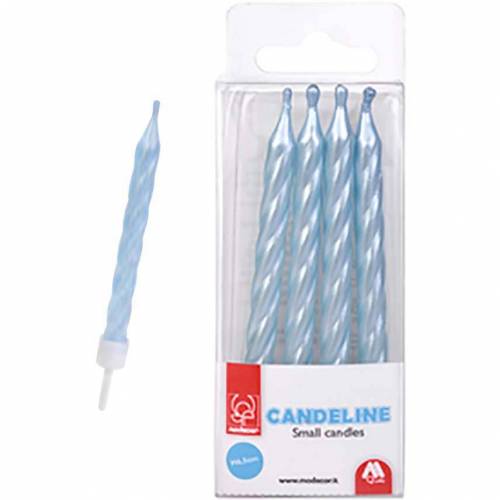 Vela Metalizada Rizada Celeste...