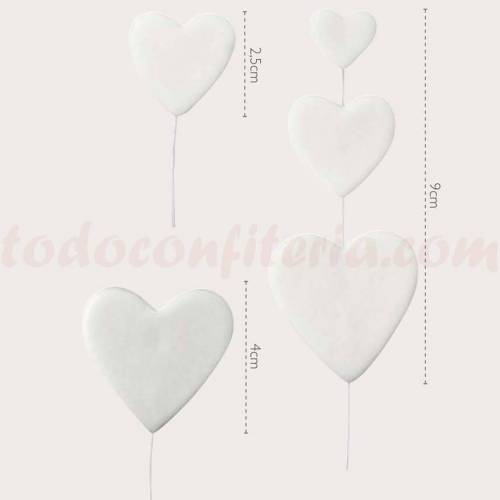 Corazón Simple Blanco Ramo Pastillaje...